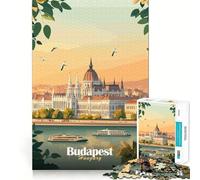 Puzzle pour Adultes 1000 pièces Bâtiment du Parlement de Budapest,Puzzle Artistique aux Bords précis,Jeu créatif pour Passer Un Moment agréable,décoration de Noël (38x52cm)