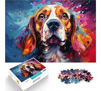 Puzzle pour Adultes 1000 pièces Beagle Jouets éducatifs d'apprentissage Jeux de Famille 26x38cm Convient pour la décoration de Bureau pour Les 14 Ans