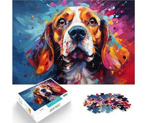 Puzzle pour Adultes 1000 pièces Beagle Jouets éducatifs d'apprentissage Jeux de Famille 26x38cm Convient pour la décoration de Bureau pour Les 14 Ans