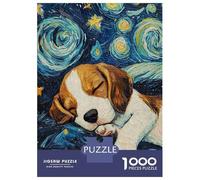 Puzzle pour Adultes 1000 Pièces Beagle Puppy Starry Night Puzzles pour Adultes - Niveau De Difficulté Élevé - Jeu De Réflexion - Jeu Familial 38x26cm/1000pcs