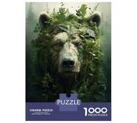 Puzzle pour Adultes 1000 Pièces Bear Forest Nature Art Print Puzzle pour Adolescents pour S'amuser en Famille, Défi Éducatif, Cadeau d'anniversaire Unique 38x26cm/1000pcs