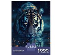 Puzzle pour Adultes 1000 Pièces Beautiful Magical Tiger Puzzles pour Adultes Jeux Relaxants Découpe De Précision Interaction Parent-Enfant 52x38cm/1000pcs