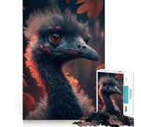 Puzzle pour Adultes 1000 pièces Bébé Autruche Bords Précis Jeu de Réflexion et d'Aptitude Artistique Jeu Calme Cadeau d'anniversaire (38x26cm)