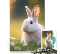 Puzzle pour Adultes 1000 pièces Bébé Lapin Découpe Exacte Art Jeu de Concentration Amusant Jeu de Détente Décoration Murale de Noël (38x52cm)