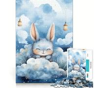 Puzzle pour Adultes 1000 pièces Bébé Lapin Découpe précise Jeu d'adresse et de réflexion Détente Cadeau Artistique de Noël (38x52cm)