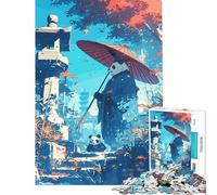Puzzle pour Adultes 1000 pièces Bébé Panda Japonais Défi éducatif Difficile Jouet de décoration Murale À partir de 14 Ans (38x52cm)