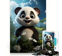 Puzzle pour Adultes 1000 pièces Bébé Panda,Jeu de logique Amusant et Facile à Jouer,Cadeau Artistique de Noël (38x26cm)