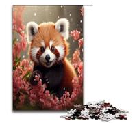 Puzzle pour Adultes 1000 pièces Bébé Panda Roux Puzzle Impossible Jeu Familial Anti Stress Défi Difficile 75x50cm