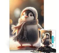 Puzzle pour Adultes 1000 pièces Bébé Pingouin Découpe serrée Jeu de logique Amusant Détente Cadeau d'anniversaire pour l'esprit (50x75cm)