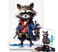 Puzzle pour Adultes 1000 pièces Bébé Raton Laveur samouraï Jeu à articulations Pointues Défi Mental Jouet Calme et Amusant Décoration de Noël (50x75cm)