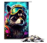 Puzzle pour Adultes 1000 pièces Bébé Robot Raton Laveur par SplattersLots of Puzzle épais coloré pour Adultes Jeux de Famille en Bois Cadeaux d'anniversaire de Noël 75x50cm