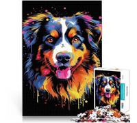 Puzzle pour Adultes 1000 pièces Berger Australien Aussie Jouets Jeux éducatifs Soulagement du Stress Bon Cadeau 38x26cm