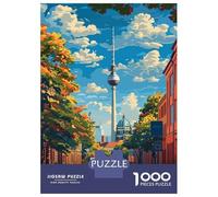 Puzzle pour Adultes 1000 Pièces Berlin, Germany Cityscape Illustration Puzzles pour Adultes, Jouet, Décoration Murale, Améliore La Mémoire, Idéal comme Cadeau 52x38cm/1000pcs