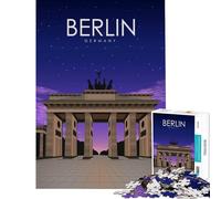 Puzzle pour Adultes 1000 pièces Berlin la Nuit Art du Voyage Jeu Pratique Défi d'intelligence cérébrale Jouet addictif Cadeau d'anniversaire Cadeau pour Femmes (Dimensions 38x52cm)