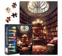 Puzzle pour adultes 1000 pièces - Bibliothèque historique avec anciennes étagères en bois et piles de livres poussiéreuses, puzzle de qualité supérieure de 1000 pièces pour adultes (50 x 70 cm)