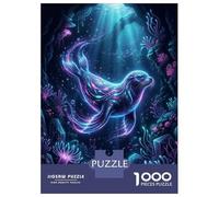 Puzzle pour Adultes 1000 Pièces Bioluminescent Seal in Underwater Cave Puzzle pour Adolescents pour S'amuser en Famille, Défi Éducatif, Cadeau d'anniversaire Unique 52x38cm/1000pcs