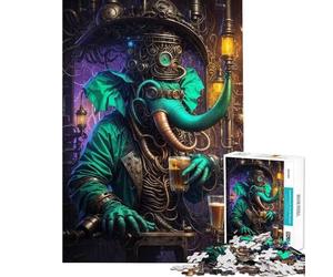 Puzzle pour Adultes 1000 pièces Biopunk Éléphant Élixir Puzzles pour Adolescents Jeu de réflexion Découpe de précision Activités Amusantes à la Maison (Dimensions 75x50cm)