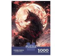 Puzzle pour Adultes 1000 Pièces Black Sakura Kitsune Puzzles pour Adultes, Jouet, Décoration Murale, Cadeaux pour Femmes, Cadeaux Uniques pour Anniversaire Et Noël 70x50cm/1000pcs