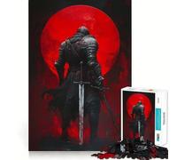Puzzle pour Adultes 1000 pièces Blood Moon Knight Tight Cut Un Jeu Amusant et Stimulant pour Le Cerveau,idéal pour se détendre et s'amuser,ou comme Cadeau d'anniversaire (50x75cm)