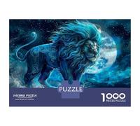 Puzzle pour Adultes 1000 Pièces Blue Lion Fantasy Art Print Puzzle pour Adolescents pour S'amuser en Famille, Défi Éducatif, Cadeau d'anniversaire Unique 38x26cm/1000pcs