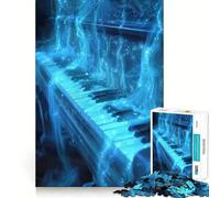 Puzzle pour Adultes 1000 pièces Blue Smoke Cosmic Piano Sharp Joint Play,Jeu de réflexion Amusant,Moment de détente et de Divertissement,Art de Loisirs de Noël (38x52cm)