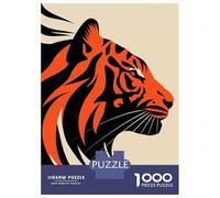 Puzzle Pour Adultes 1000 Pièces Bold Tiger Vector Portrait in Red And Black Design Puzzles Pour Adultes, Jouets À Monter Soi-même, Décoration Parfaite, Cadeaux D'anniversaire Et Cadeaux Uniques 70x50c