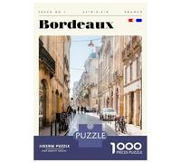 Puzzle pour Adultes 1000 Pièces Bordeaux France Travel Art Puzzle pour Adolescents Difficile, Liste De Souhaits avec Le Père Noël, Jeu Amusant Et Stimulant pour Toute La Famille 52x38cm/1000pcs