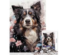 Puzzle pour Adultes 1000 pièces Border Collie Charm Jeu Familial Améliore la mémoire Jouet Décoration Murale Renforce l'amour Entre Les Couples (38x52cm)