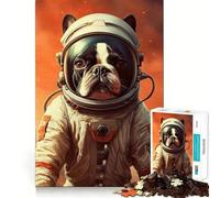 Puzzle pour Adultes 1000 pièces Boston Terrier Mars Fine Joint Fun,activité intellectuelle Amusante et stimulante,Jeu Relaxant,Cadeau de Noël apaisant (38x52cm)