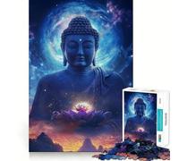 Puzzle pour Adultes 1000 pièces Bouddha Fleur de Lotus Découpe de qualité supérieure Jeu de logique Amusant et Facile à Jouer Décoration Murale de Noël (38x26cm)
