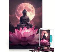 Puzzle pour Adultes 1000 pièces Bouddha Méditation Art de la Bordure Précise Jeu de Démarcation Créatif Jeu de Temps Confortable Décoration de Noël (38x26cm)
