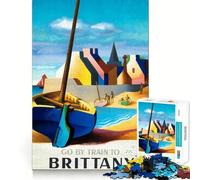 Puzzle pour Adultes 1000 pièces Brittany Premium Cut Play Smart Brain Toy Idle Fun Time Xmas Art Gift (50x75cm)