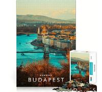 Puzzle pour Adultes 1000 pièces Budapest Hongrie Art de Bord précis Jeu d'adresse créative Jeu de détente Décoration de Noël (38x52cm)
