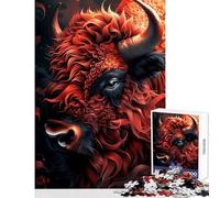 Puzzle pour Adultes 1000 pièces Buffalo Mon Ami Rigolo Jeu Impossible Convient aux Couples Jouet Anti-Stress Cadeau d'anniversaire Cadeaux (75X50CM)