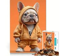 Puzzle pour Adultes 1000 pièces Bulldog et Corps Humain Articulations Lisses Jeu de Concentration Amusant Jeu Occasionnel Cadeau d'anniversaire Amusant (50x75cm)