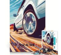 Puzzle pour Adultes 1000 pièces Cadillac Escalade Jeu de Conduite Art des Bords précis Stimulant cérébral Jeu Calme Cadeau d'anniversaire Artistique (38x52cm)