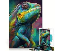 Puzzle pour Adultes 1000 pièces Caméléon,Assemblage Parfait,Jeu de logique Artistique,Divertissement,Moment de détente,Cadeau d'anniversaire (38x52cm)