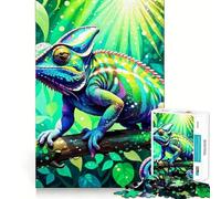 Puzzle pour Adultes 1000 pièces Caméléon Pièces Découpées Nettement Jeu de Réflexion Temps Libre Décoration de Noël (38x26cm)