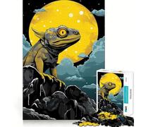 Puzzle pour Adultes 1000 pièces Caméléon sur Un Rocher Jeu d'habileté mentale et Artistique Parfait pour se détendre et s'amuser Pendant Un Anniversaire (38x26cm)