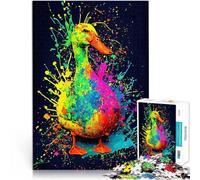Puzzle pour Adultes 1000 pièces Canard aux éclaboussures de Peinture Analyse et logique Renforcer l'amour Entre Les Couples 26x38cm