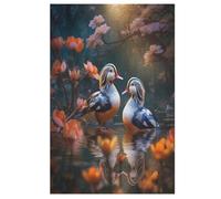 Puzzle pour Adultes 1000 Pièces Canard Mignon Puzzles en Bois Créatifs-Jeu Pratique -Décoration Familiale 78×53cm