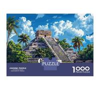 Puzzle pour Adultes 1000 Pièces Cancun Mayan Pyramid Puzzles pour Adultes Activités Familiales Entraînez Votre Cerveau Et Vos Mains Jeu De Défi Unique 38x26cm/1000pcs