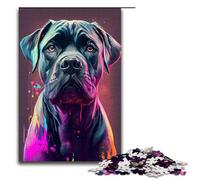 Puzzle pour Adultes 1000 pièces Cane Corso coloré. Chaque pièce est Unique. Jeu Familial Stimulant et Amusant. 75 x 50 cm.