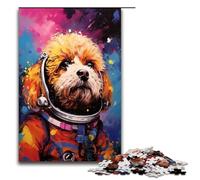 Puzzle pour Adultes 1000 pièces Caniche Astronaute par SplattersLots de Puzzles épais et colorés pour Jeu éducatif Jouet de défi décoration intérieure Unique et Cadeaux 75 x 50 cm