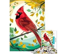 Puzzle pour Adultes 1000 pièces Cardinal stylisé dans Une forêt colorée Puzzle 1000 pièces Décoration Murale pour Femmes (38x26cm)