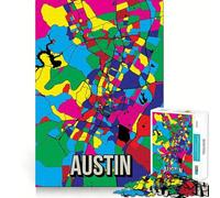 Puzzle pour Adultes 1000 pièces Carte colorée d'Austin Bords impeccables Jeu d'exercice cérébral Amusant et Chaleureux Scène de Noël (38x52cm)