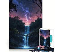Puzzle pour Adultes 1000 pièces Cascade céleste au crépuscule Pièces découpées avec précision Jeu de réflexion et de Temps Libre Œuvre d'art de Noël (38x52cm)