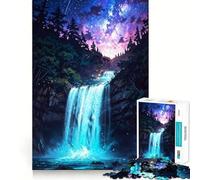 Puzzle pour Adultes 1000 pièces Cascade céleste sous Un Ciel étoilé Illustrations nettes et logiques Jeu Amusant et Relaxant Cadeau apaisant pour Noël (38x52cm)