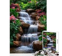 Puzzle pour Adultes 1000 pièces Cascade paisible dans Un Jardin Luxuriant Jeu Impossible pour Toute la Famille Décoration intérieure Pièces de Formes aléatoires Parfaitement emboîtables (50x75cm)
