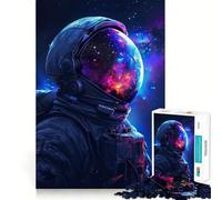 Puzzle pour Adultes 1000 pièces Casque d'astronaute dans l'espace Découpe Parfaite Jouet Amusant et Stimulant pour l'esprit Jeu paisible Cadeau d'anniversaire Amusant (50x75cm)